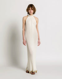 Robe longue en maille  - Ivory