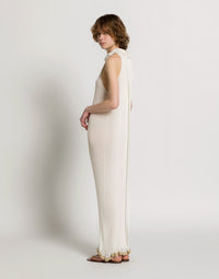 Robe longue en maille  - Ivory