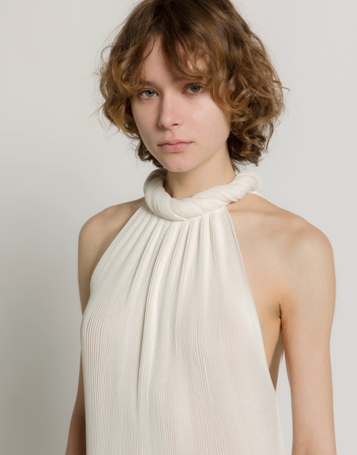 Robe longue en maille  - Ivory