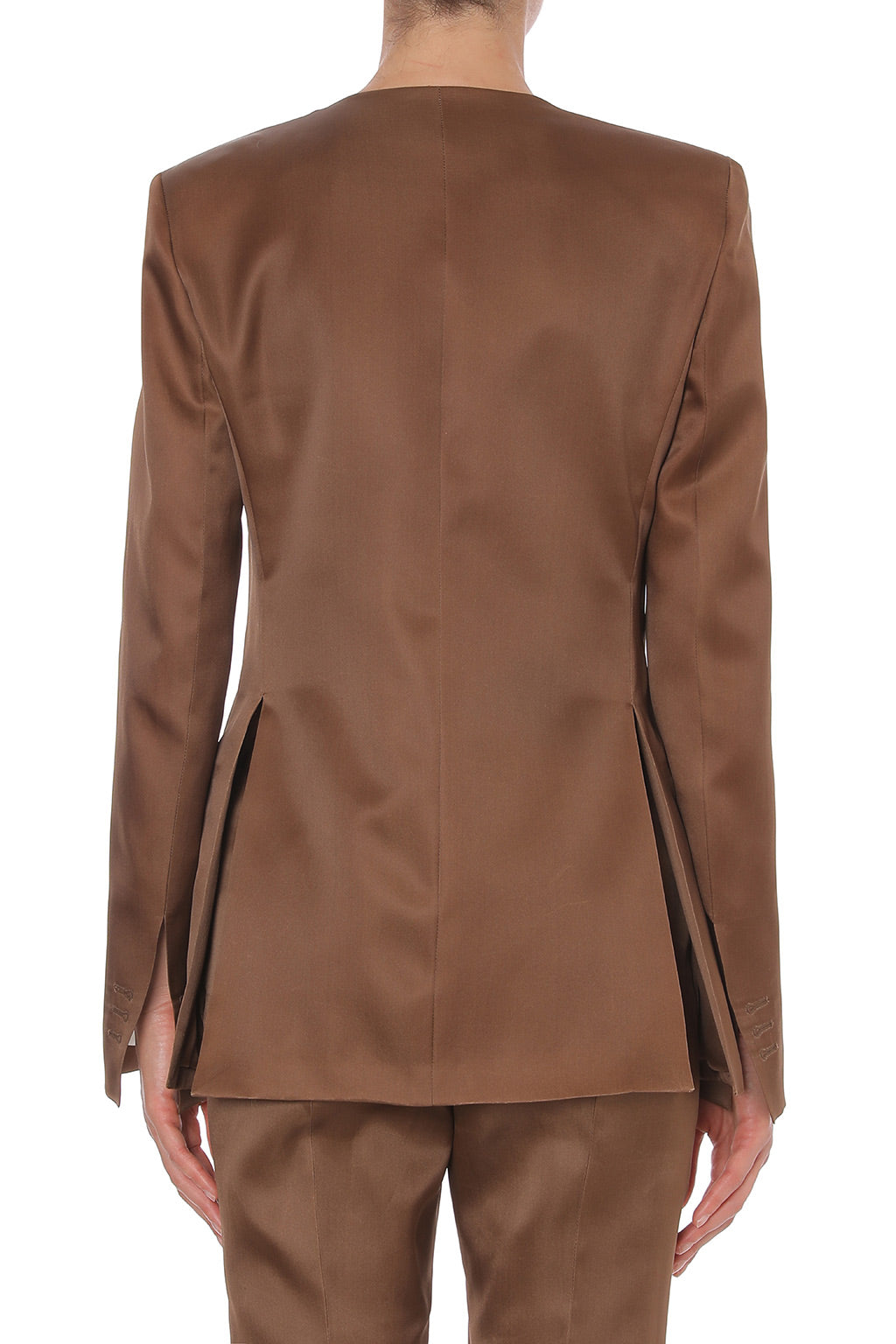 Veste cintrée en triple organza de soie - Brown