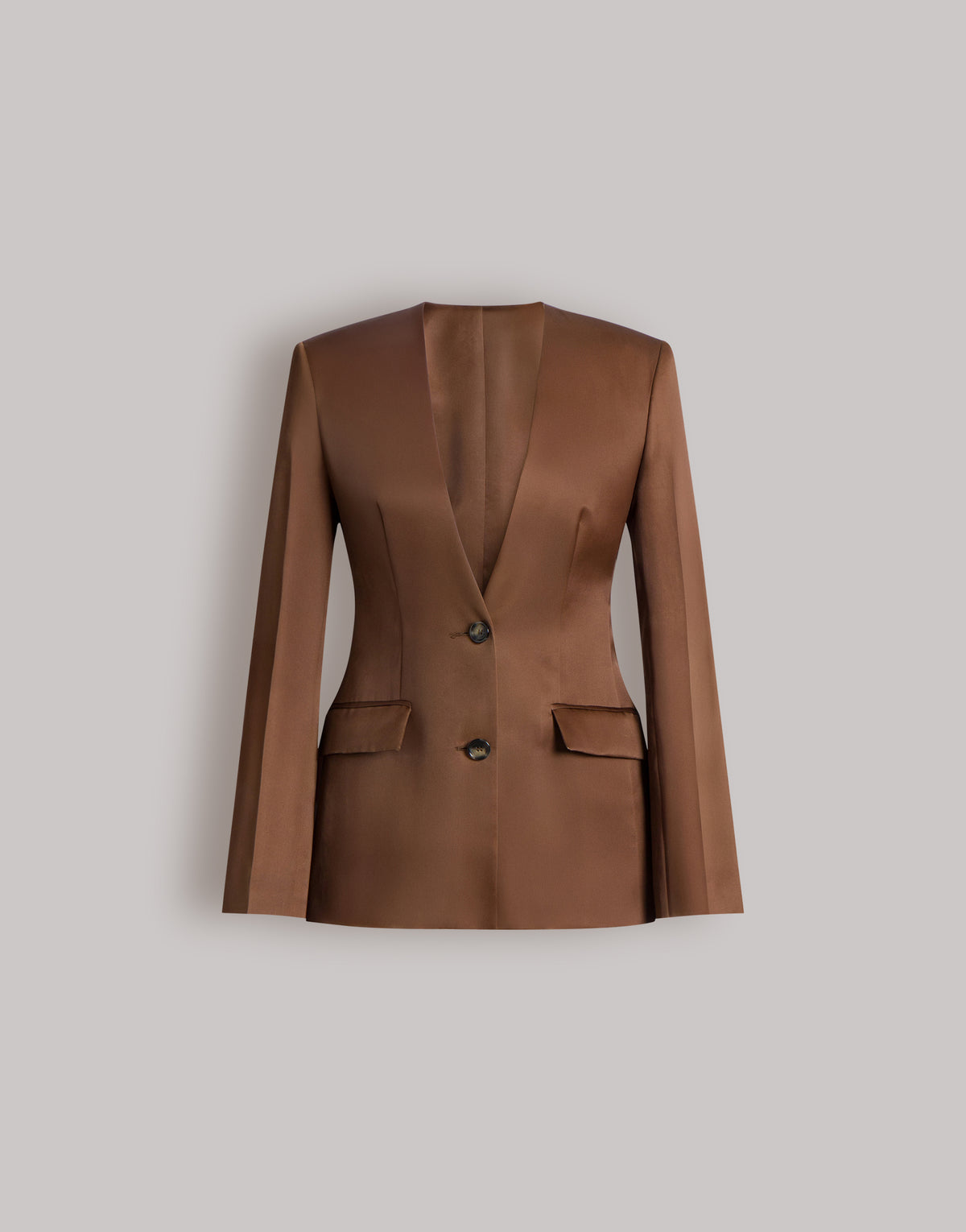 Veste cintrée en triple organza de soie - Brown