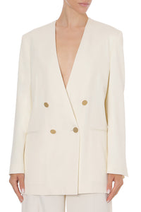 Veste croisée avec boutons dorés - Ivory