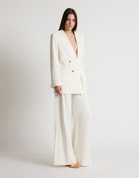 Veste croisée avec boutons dorés - Ivory