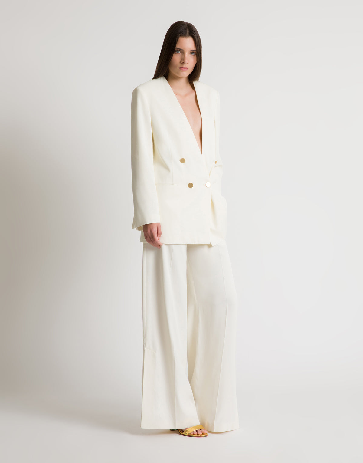 Veste croisée avec boutons dorés - Ivory