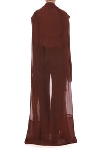 Étole Transparente Drapée - Brown
