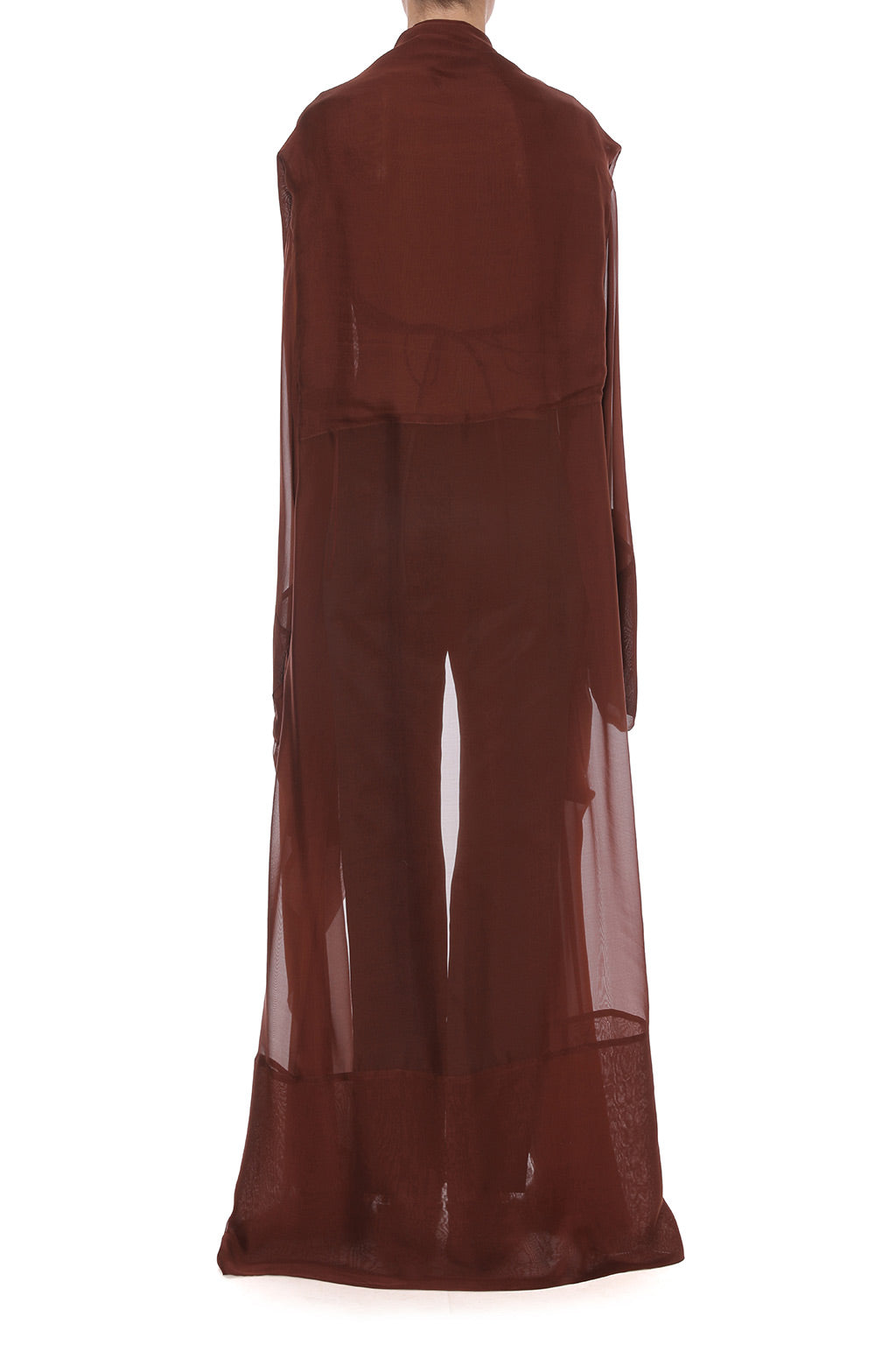 Étole Transparente Drapée - Brown