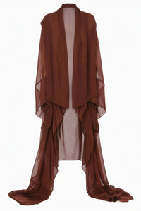 Étole Transparente Drapée - Brown