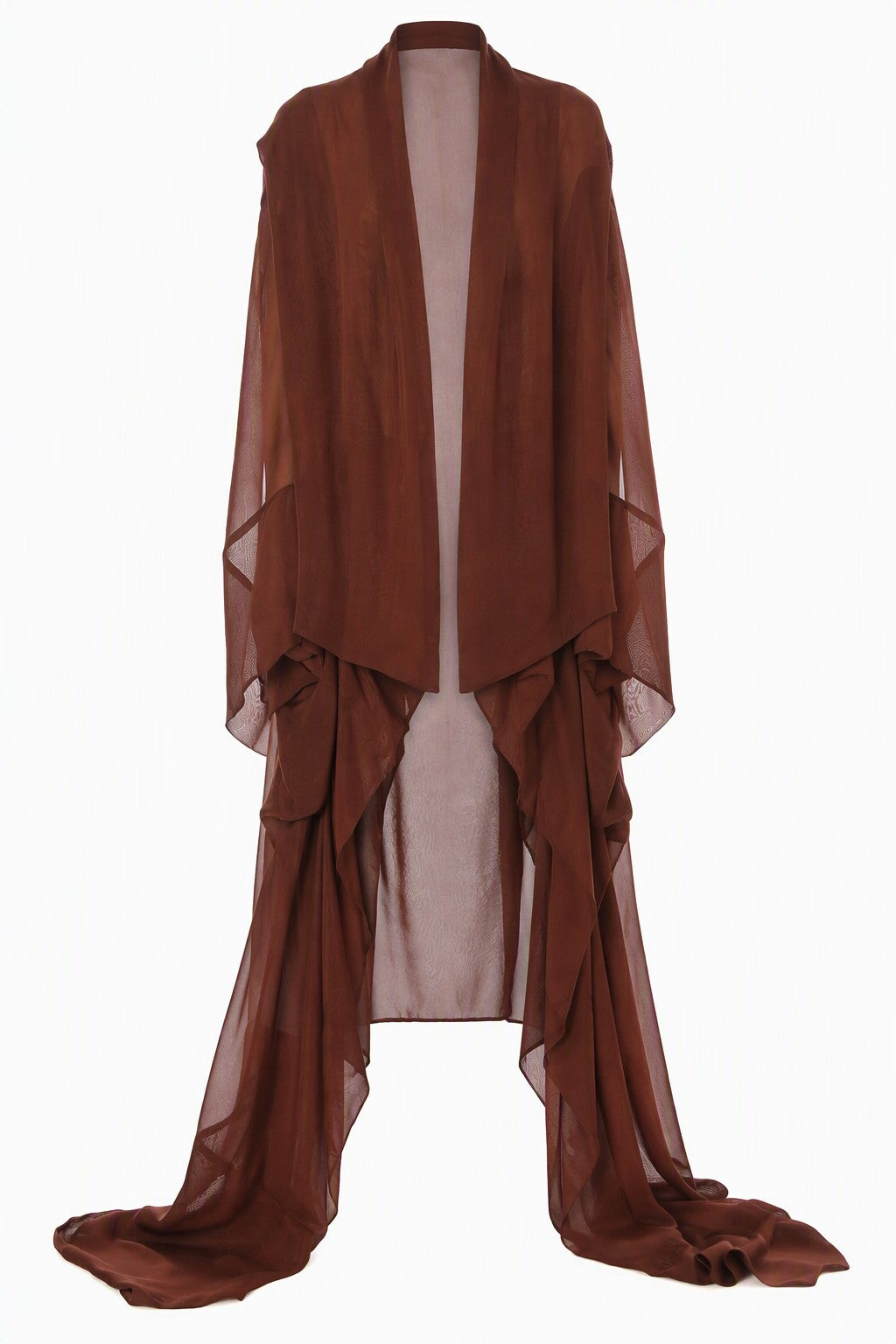 Étole Transparente Drapée - Brown
