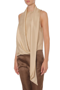 Top en soie  - Beige