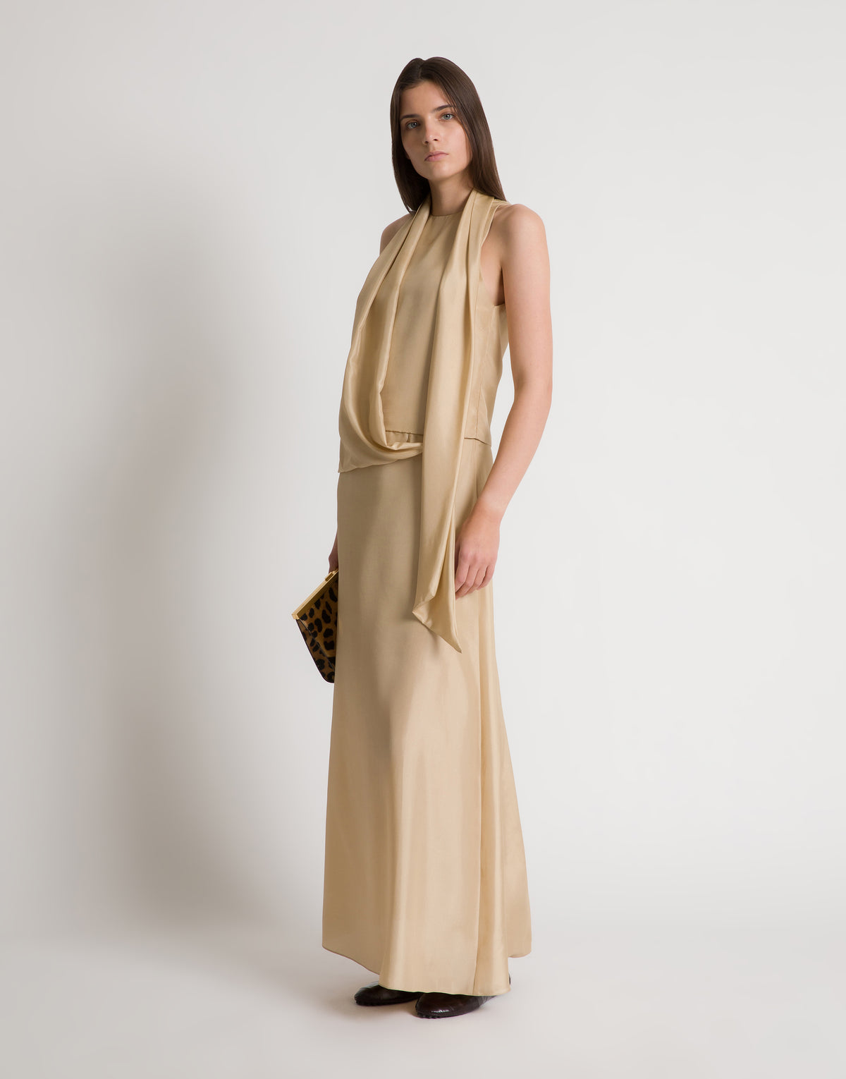 Top en soie  - Beige