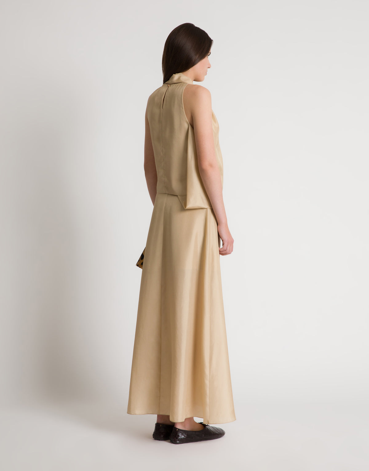 Top en soie  - Beige