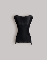 Top en maille côtelée - Black