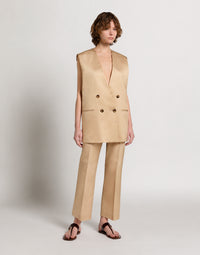 Gilet double boutonnage oversize - Beige