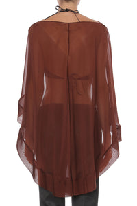 Top Court Transparent Effet Cape - Brown