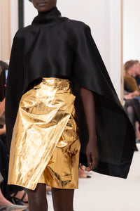 Haut à capuche en soie - Black