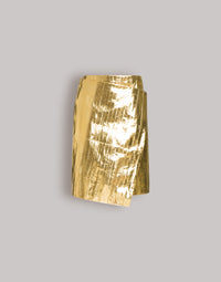 Jupe portefeuille en anguille métallisée - Gold
