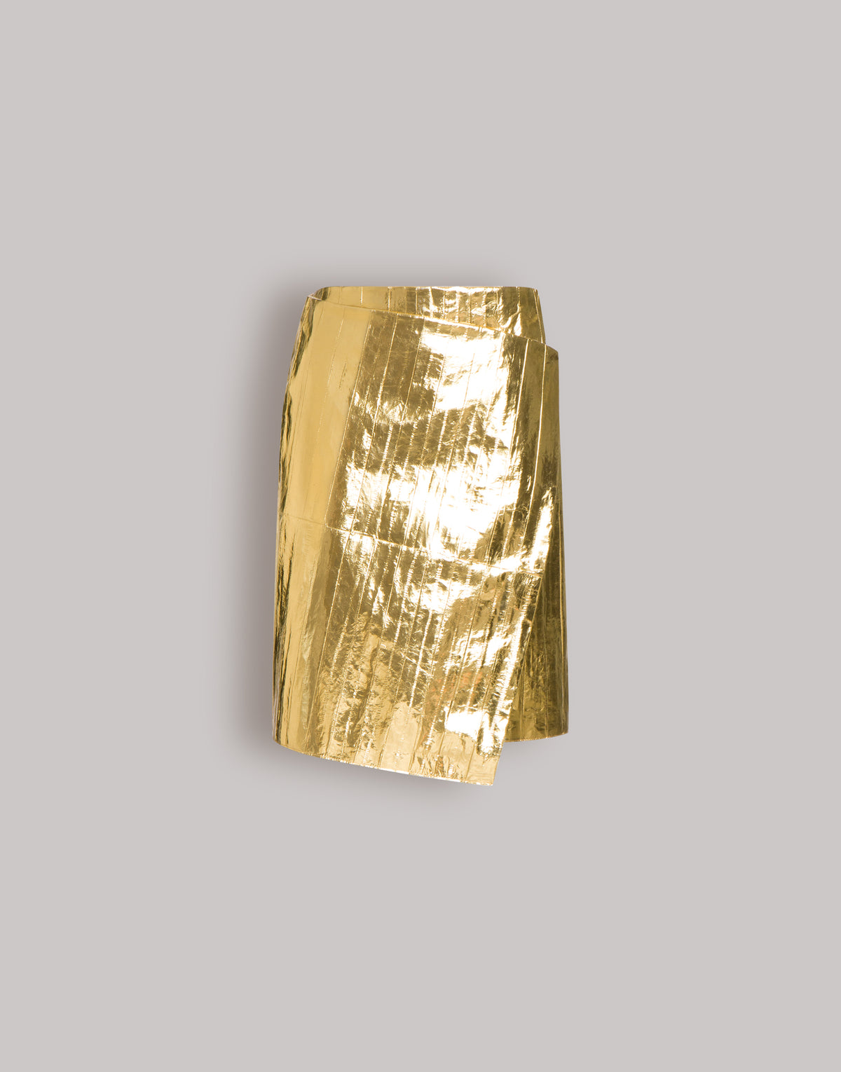 Jupe portefeuille en anguille métallisée - Gold