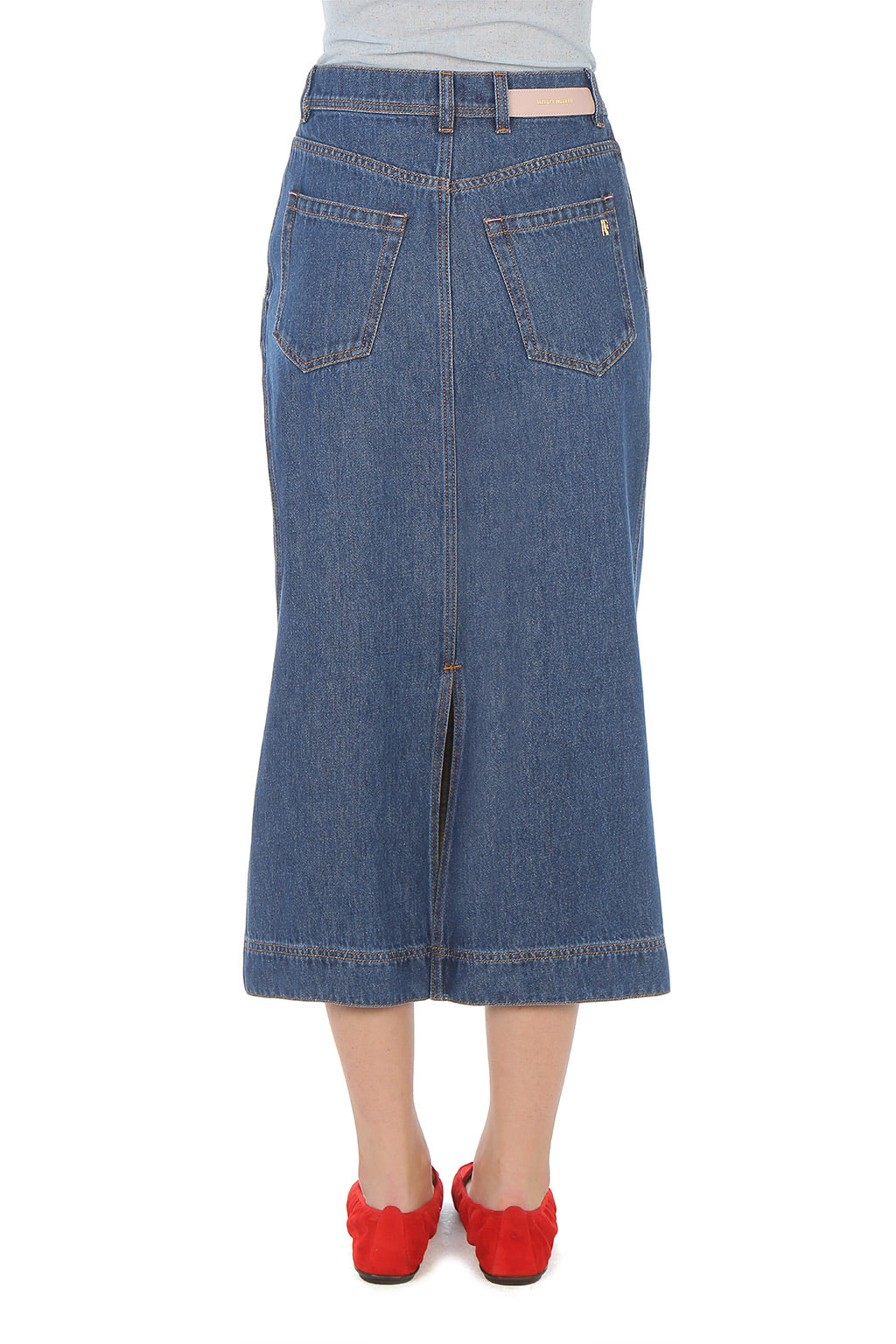Jupe midi en denim - Light blue