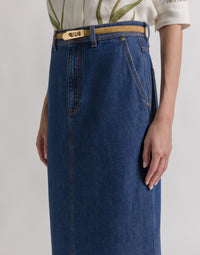 Jupe midi en denim - Light blue