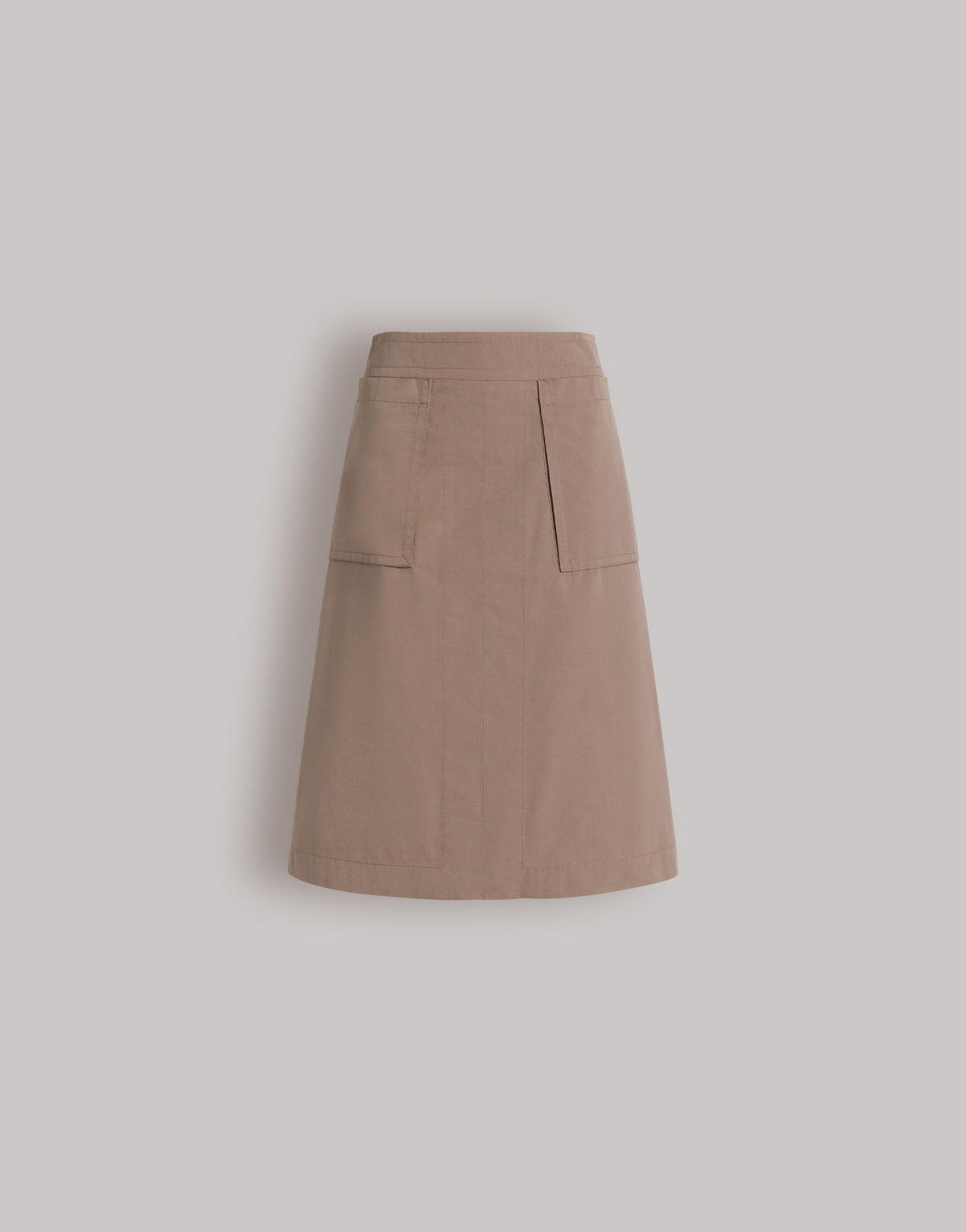 Jupe midi en coton utilitaire - Brown