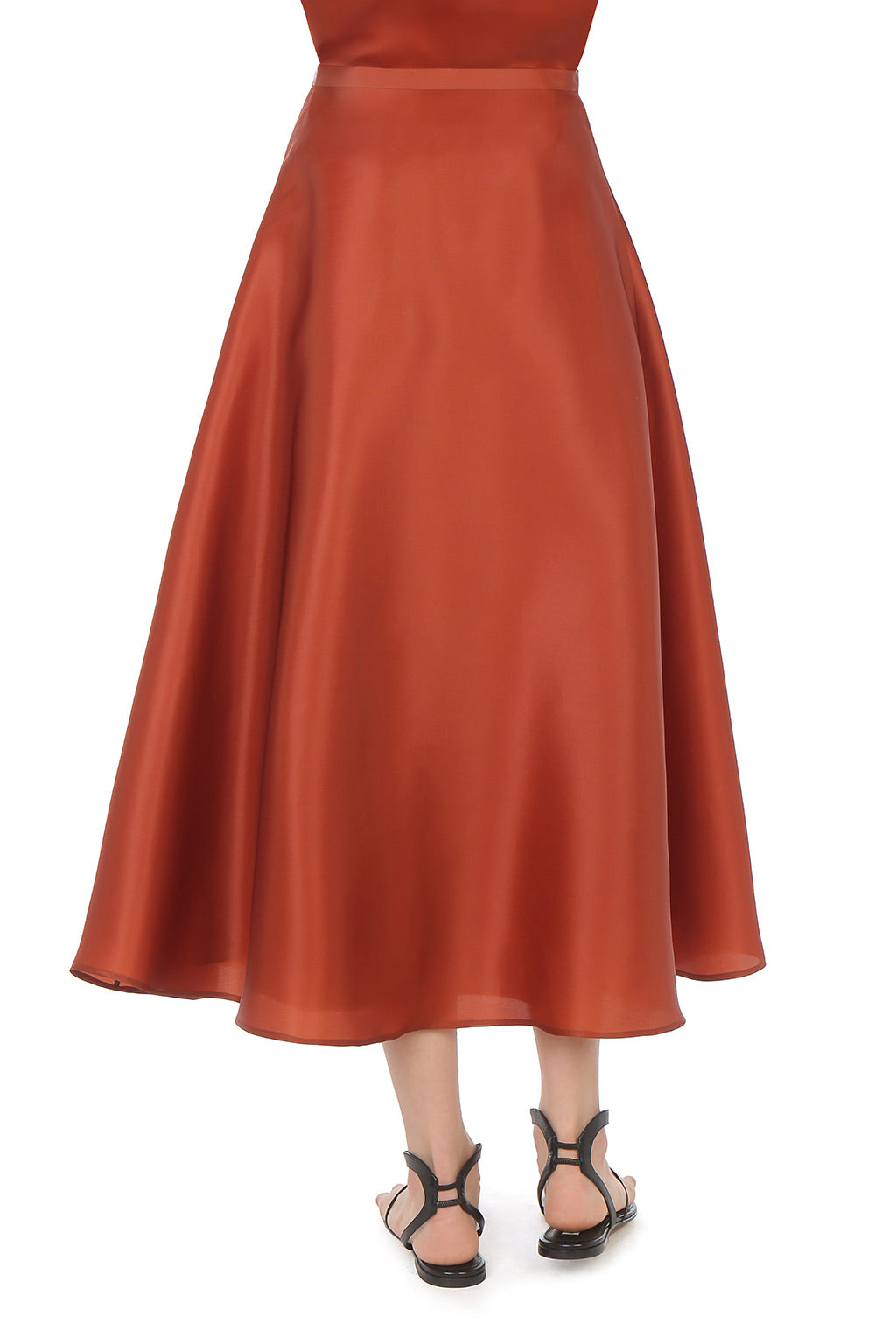 Jupe ample en organza de soie - Red