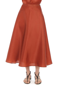 Jupe ample en organza de soie - Red