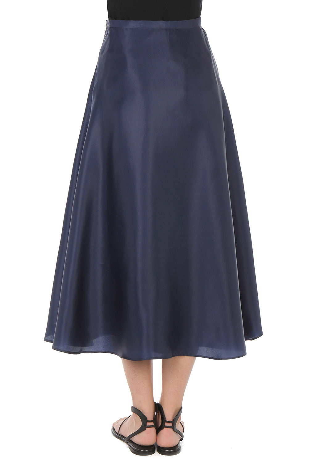Jupe ample en organza de soie - Blue