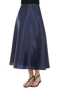 Jupe ample en organza de soie - Blue