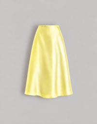 Jupe ample en organza de soie - Yellow