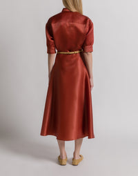 Jupe ample en organza de soie - Red