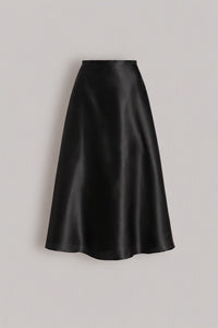 Jupe ample en organza de soie - Black