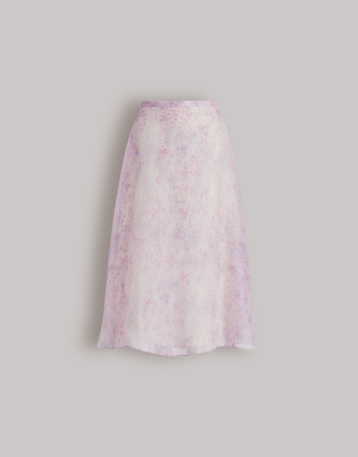 Jupe en organza de soie à imprimé floral - Pink