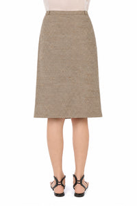 Jupe portefeuille en tweed - Beige
