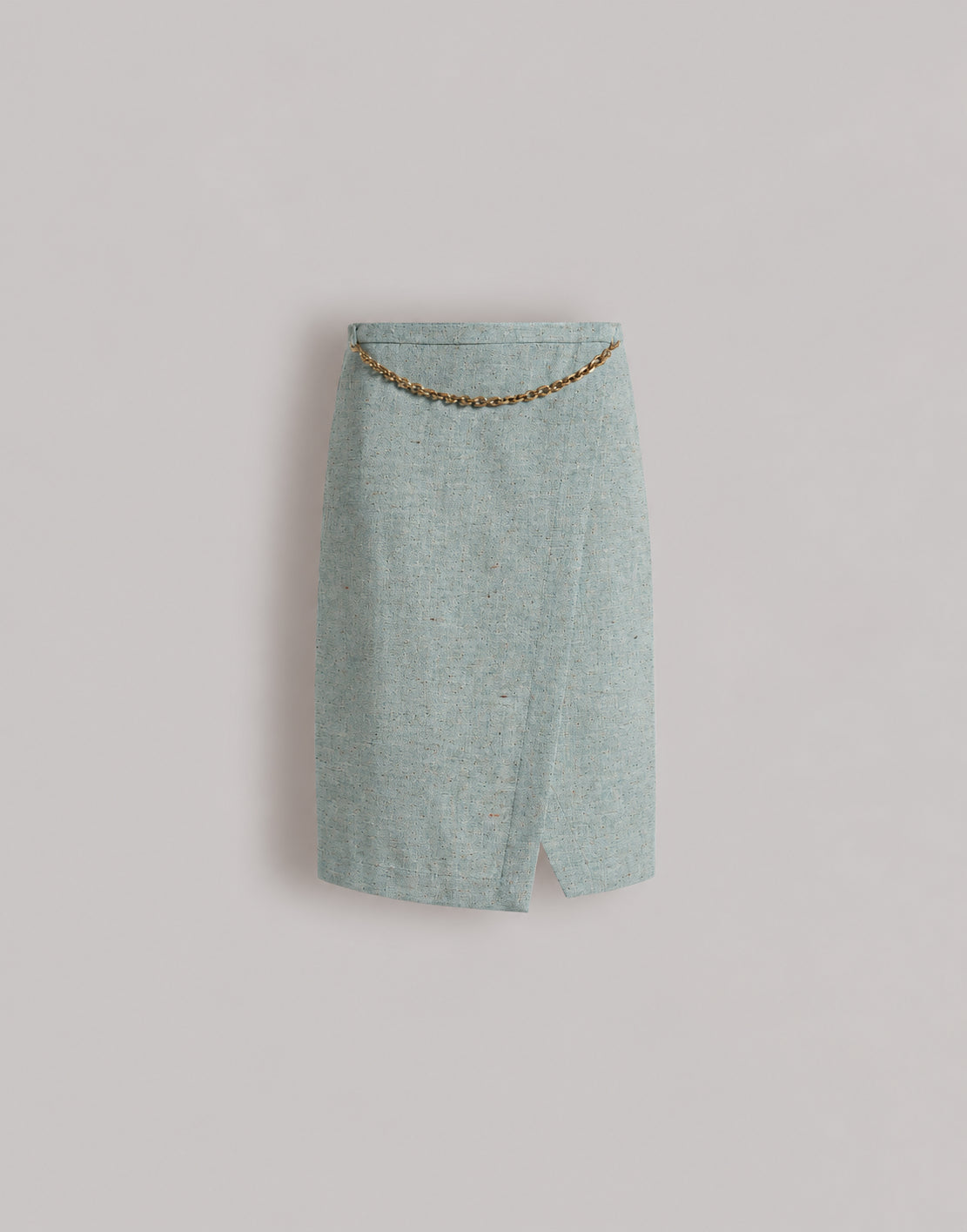 Jupe portefeuille en tweed - Light blue