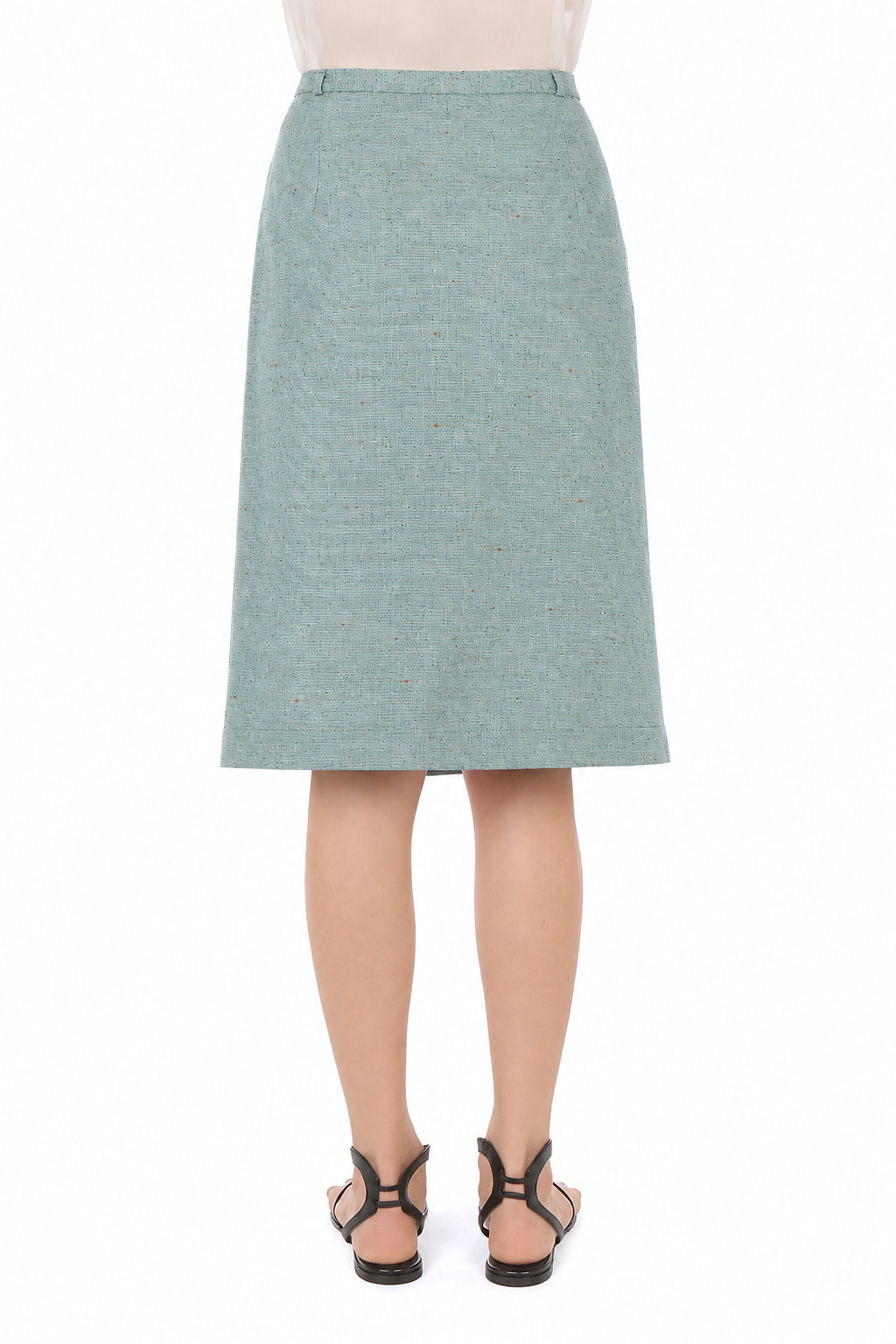 Jupe portefeuille en tweed - Light blue
