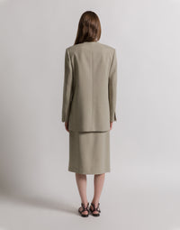 Jupe portefeuille en tweed - Light beige
