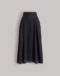 Jupe longue en dentelle Sangallo - Black