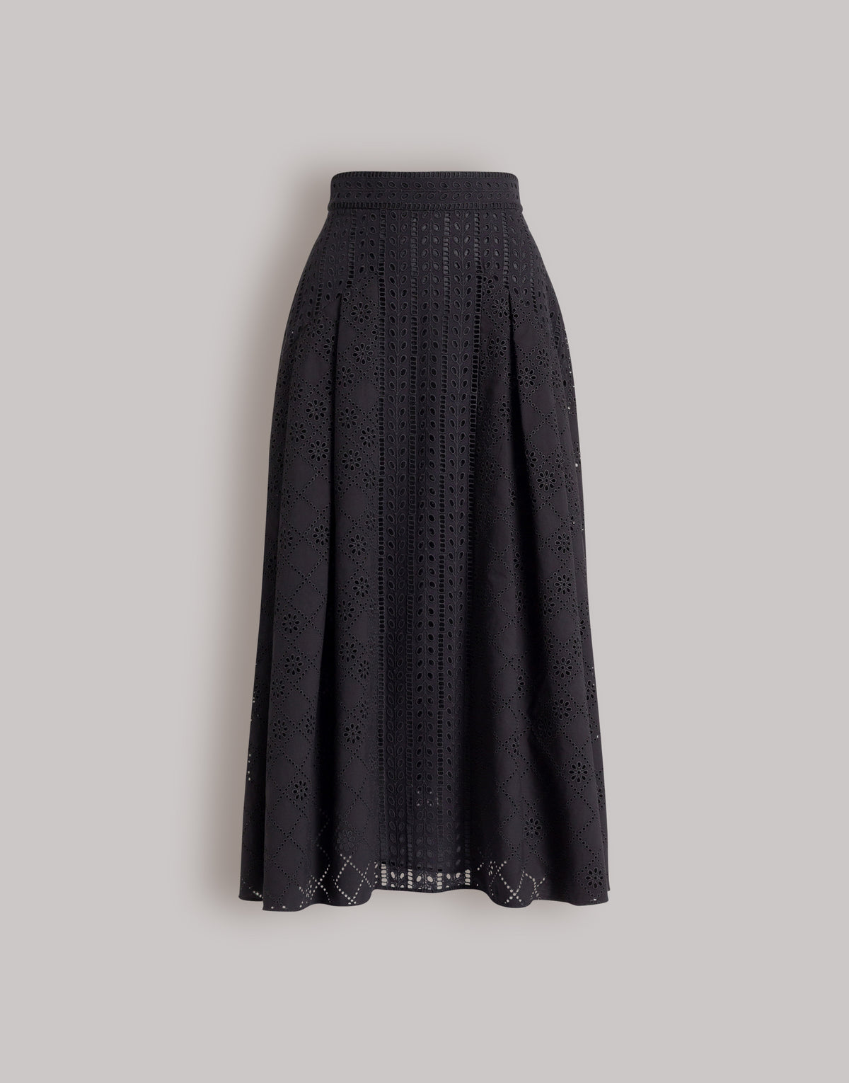 Jupe longue en dentelle Sangallo - Black