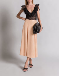 Jupe en laine tropicale - Pink