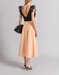 Jupe en laine tropicale - Pink