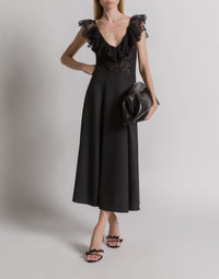 Jupe en laine tropicale - Black