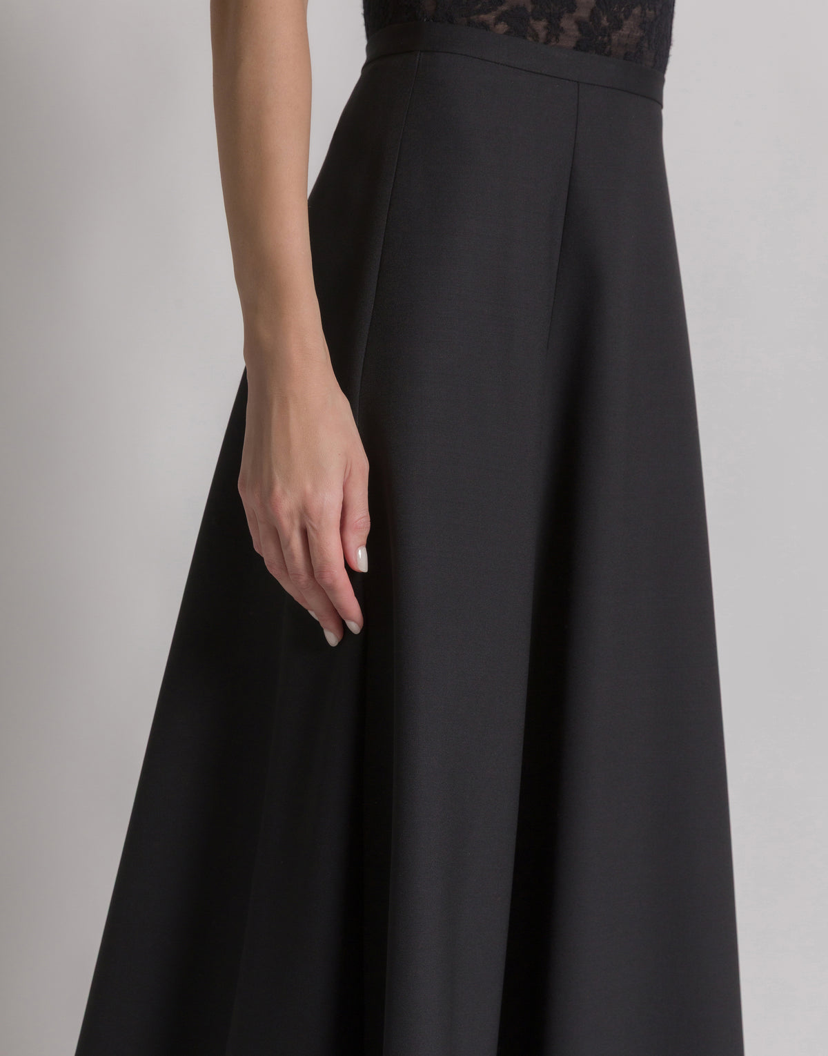 Jupe en laine tropicale - Black