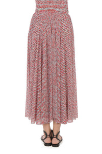 Jupe plissée en tulle imprimé - Red