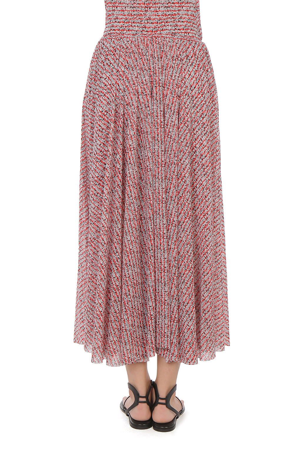 Jupe plissée en tulle imprimé - Red