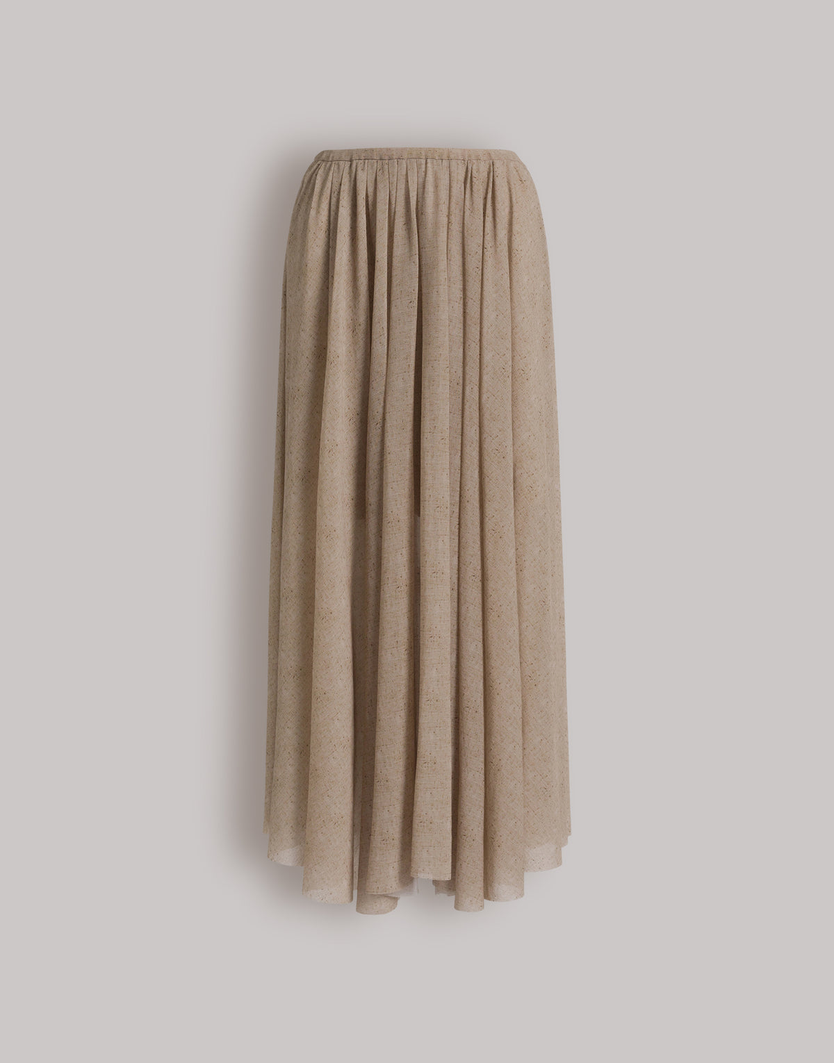 Jupe plissée en tulle imprimé - Beige