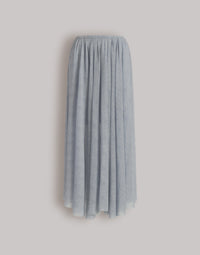 Jupe plissée en tulle imprimé - Light blue