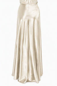 Jupe longue en satin brillant - White