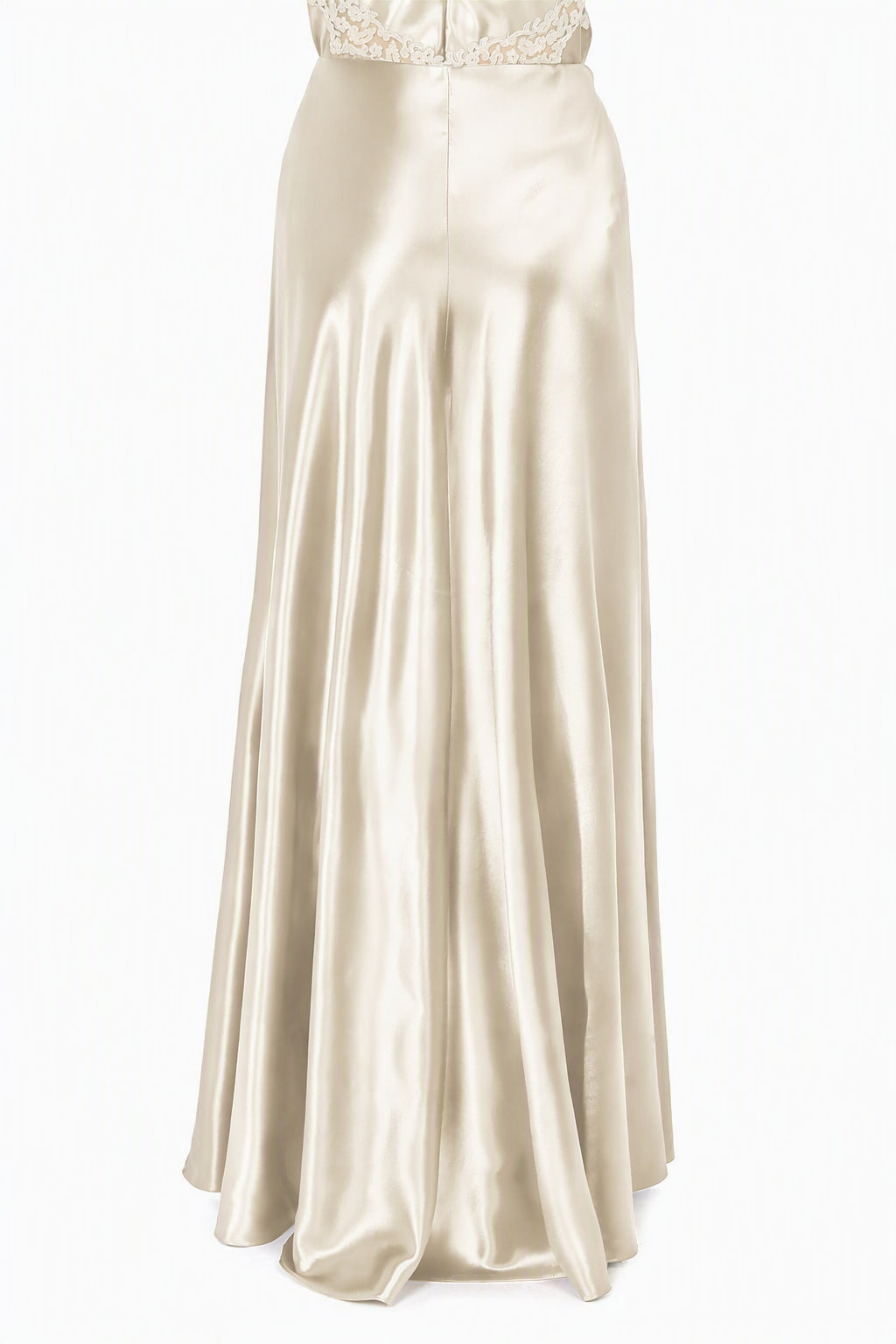 Jupe longue en satin brillant - White
