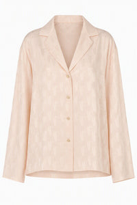 Chemise Satinée Monogrammée - Beige