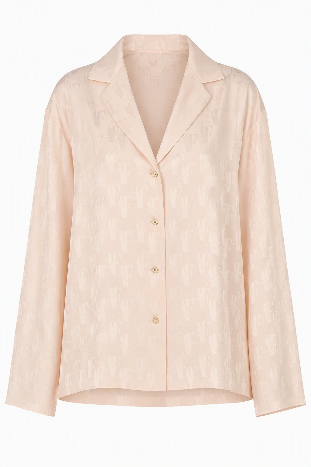Chemise Satinée Monogrammée - Beige